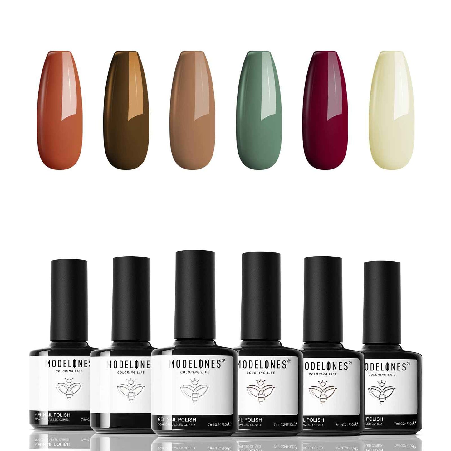 modelones Gel Nail Polish Set - 6 Colors Nude Pink Milky White Gel Polish Set Light Neutral Pink Nail Polish Barely Pink Soak Off LED Starter Kit Popular Nail Art DIY Manicure Gifts