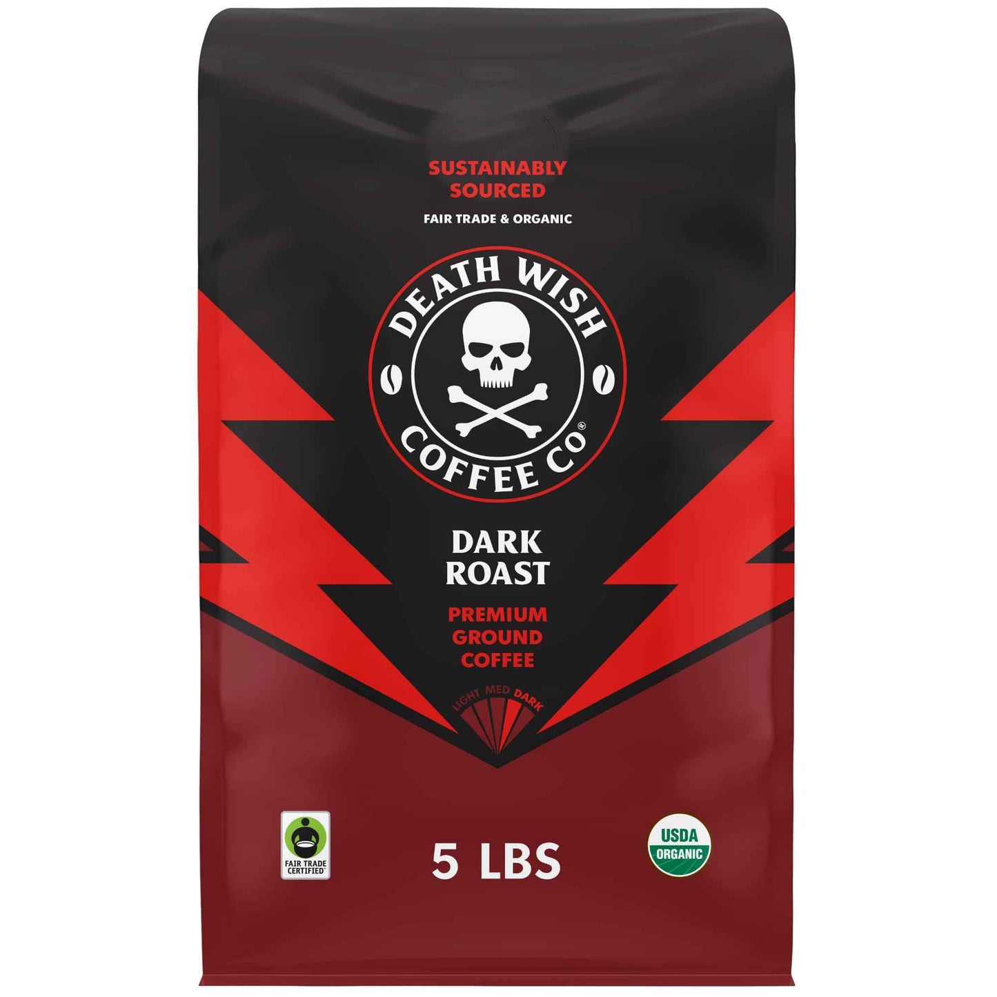 Death Wish Coffee, Organic and Fair Trade Ground Coffee, 16 oz