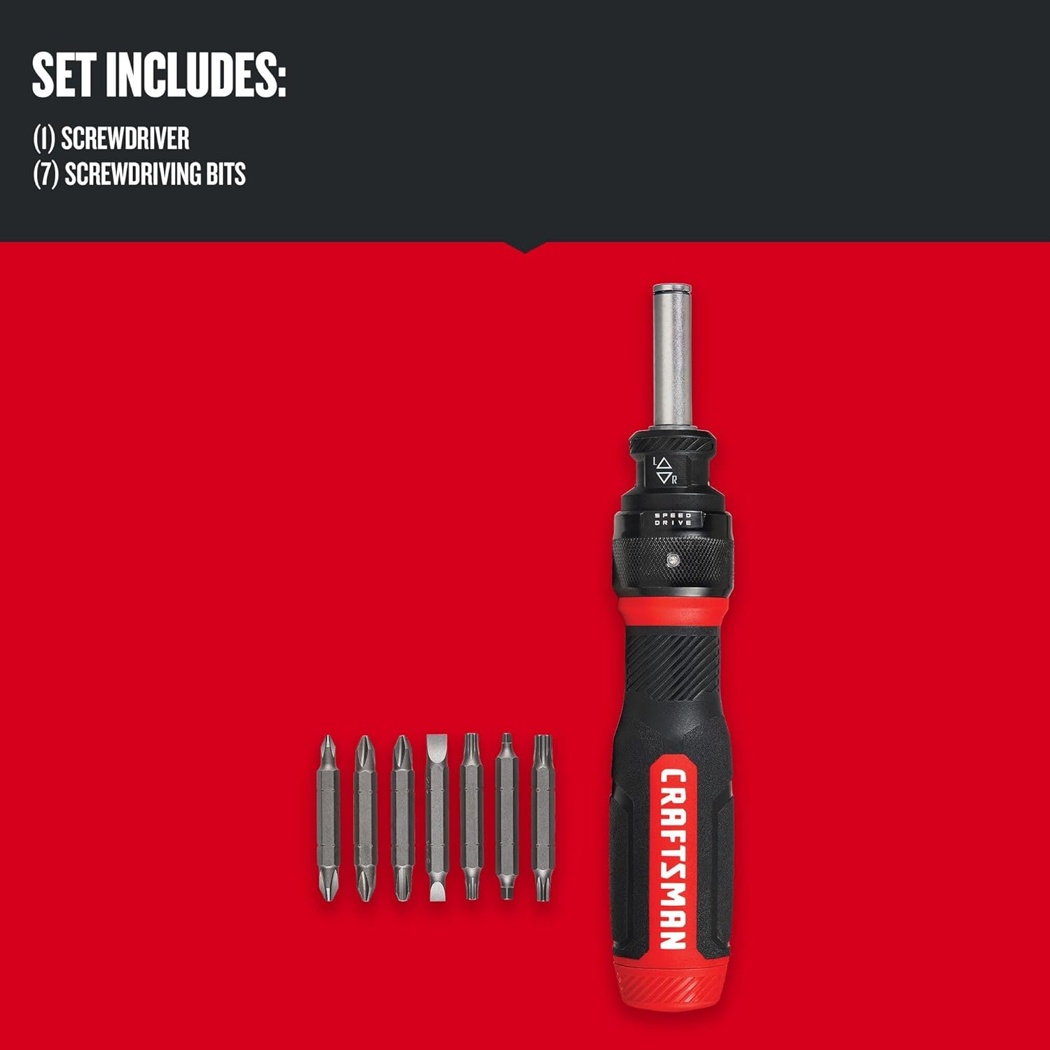 CRAFTSMAN_Ratcheting_Screwdriver,_SpeedDrive,_2”_Double_Ended_Bits_Included,_Handle_Holds_Up_To_6_Bits_(CMHT68129)