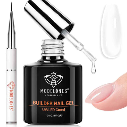 modelones Gel Top Coat, 15 ml 2026 Upgrade Super Shiny Base and Top Coat Set, Soak Off Nail Lamp Acid Free No Wipe Clear Base Top Gel Nail Polish