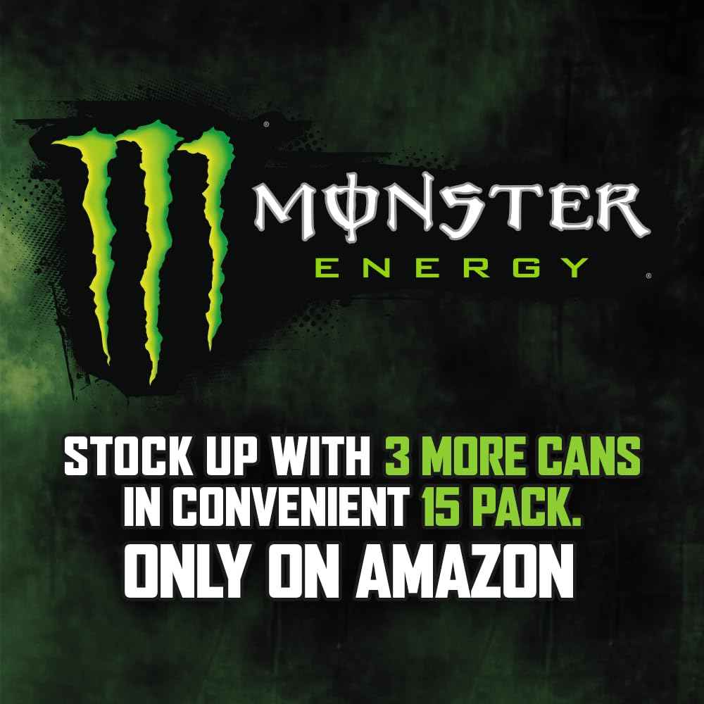 Monster Energy Drink, Green, Original, 16 Ounce | Pack of 15