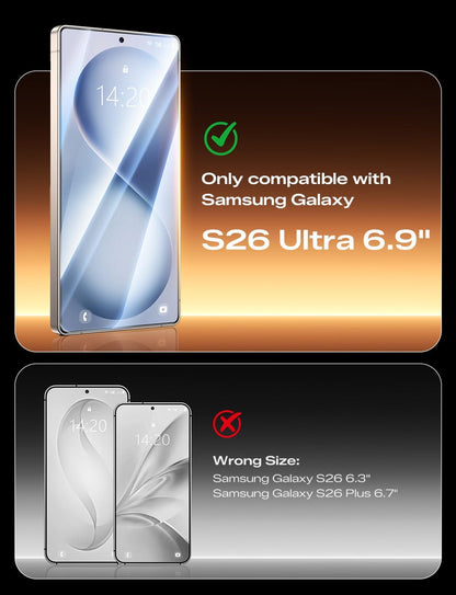 MAGIC_JOHN_2PACK_3rd_Gen_for_Samsung_Galaxy_S26_Ultra_Screen_Protector,_One-Pull_Easy_Install,_Smooth_Touch,_Auto-Align_Screen,_Support_Fingerprint_Unlock,_9H_Glass,_Anti-Scratch