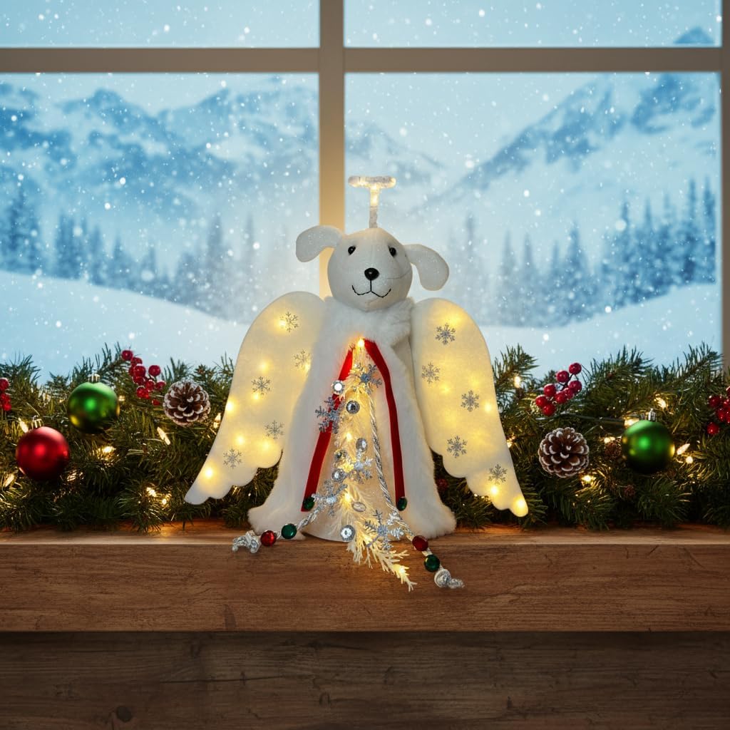 iHeartDogs_Christmas_Tree_Topper_Decoration_-_The_Original_Dog_‘Christmas_Miracle’_Angel_Dog_Tree_Topper_LED_Lighted_Halo,_Snowflake_Garland_&_Wings_Decor_Ornament,_Holiday_Decoration