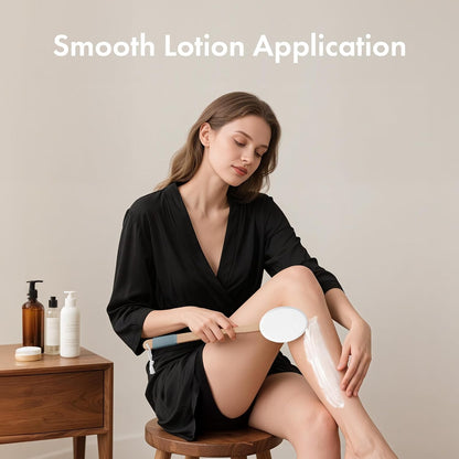 AmazerBath_Lotion_Applicator_for_Back,_Feet,_4_Replacement_Pads_with_17"_Curved_Handle,_Back_Sunscreen_Applicator_for_Kids,_Elderly,_Women,_Apply_Skin_Cream_Medicine_Moisturizer_Tanner,_White