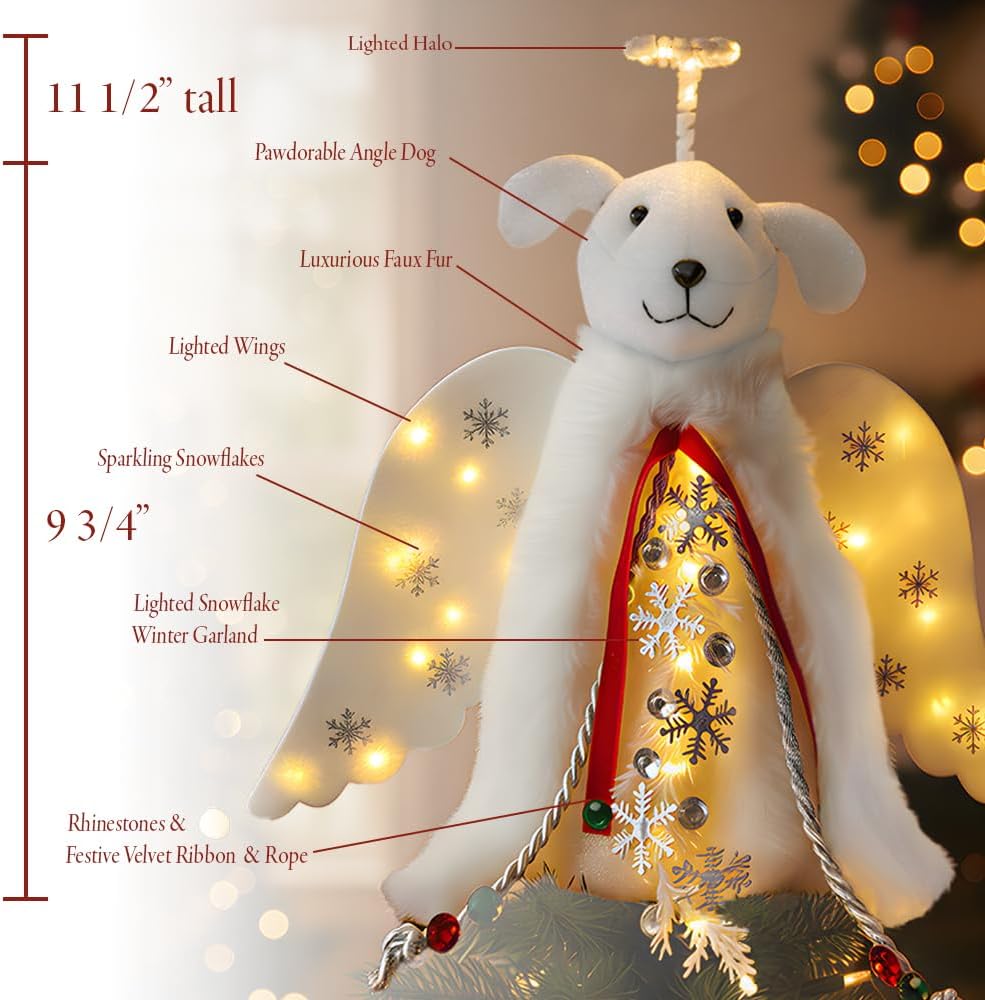 iHeartDogs_Christmas_Tree_Topper_Decoration_-_The_Original_Dog_‘Christmas_Miracle’_Angel_Dog_Tree_Topper_LED_Lighted_Halo,_Snowflake_Garland_&_Wings_Decor_Ornament,_Holiday_Decoration