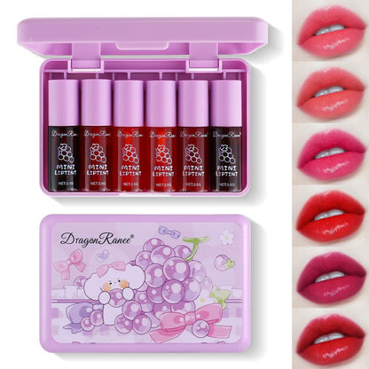 6Colors Lip Tint Stain Mini Liquid Lipstick,Lip Stain Long Lasting Waterproof Korean Lip Gloss,Natural Lip Tint Plumping Lip Moisturizing Multi-Use Lip &amp;amp; Cheek Tint,Non-sticky,Lightweight,Vivid Color