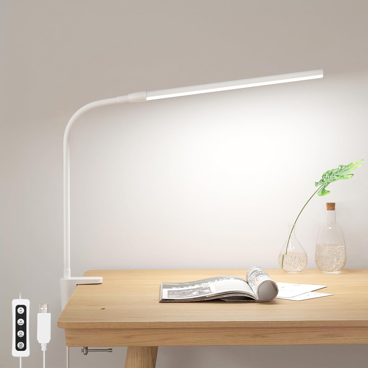 Lepro_Small_Desk_Lamp_with_Clamp,_LED_Reading_Lamps_with_450LM,_3_Color_Modes_10_Brightness,_Dimmable_USB_Clip_on_Desk_Light_with_Gooseneck_Swing_Arm_for_Nail,_Home_Office_and_Dorm_(White)
