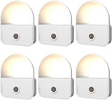 6 Pack Night Light Plug in, White LED Nightlights with Smart Dusk to Dawn Sensor, Plug into Wall Nightlights Suitable for Bedroom, Bathroom, Hallway, Kitchen, Stairs, Kids, Adults