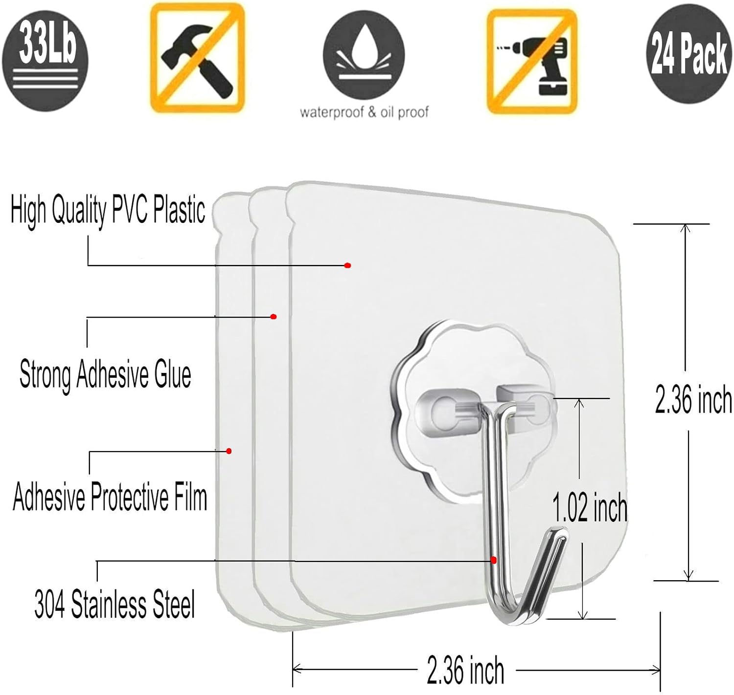 24_Pack_Self_Adhesive_Hooks_Heavy_Duty_-_33lb_Max,_Transparent,_Waterproof,_Sticky_Wall_Hooks_for_Keys,_Bathroom,_Shower,_Outdoor,_Kitchen,_Door,_Home_Improvement,_Utility_Hooks
