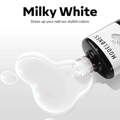 modelones Gel Nail Polish Nail Polish Natural Color Translucent Soak Off LED Clear Coat Soap Nails Art White French Gel Polish 15ml