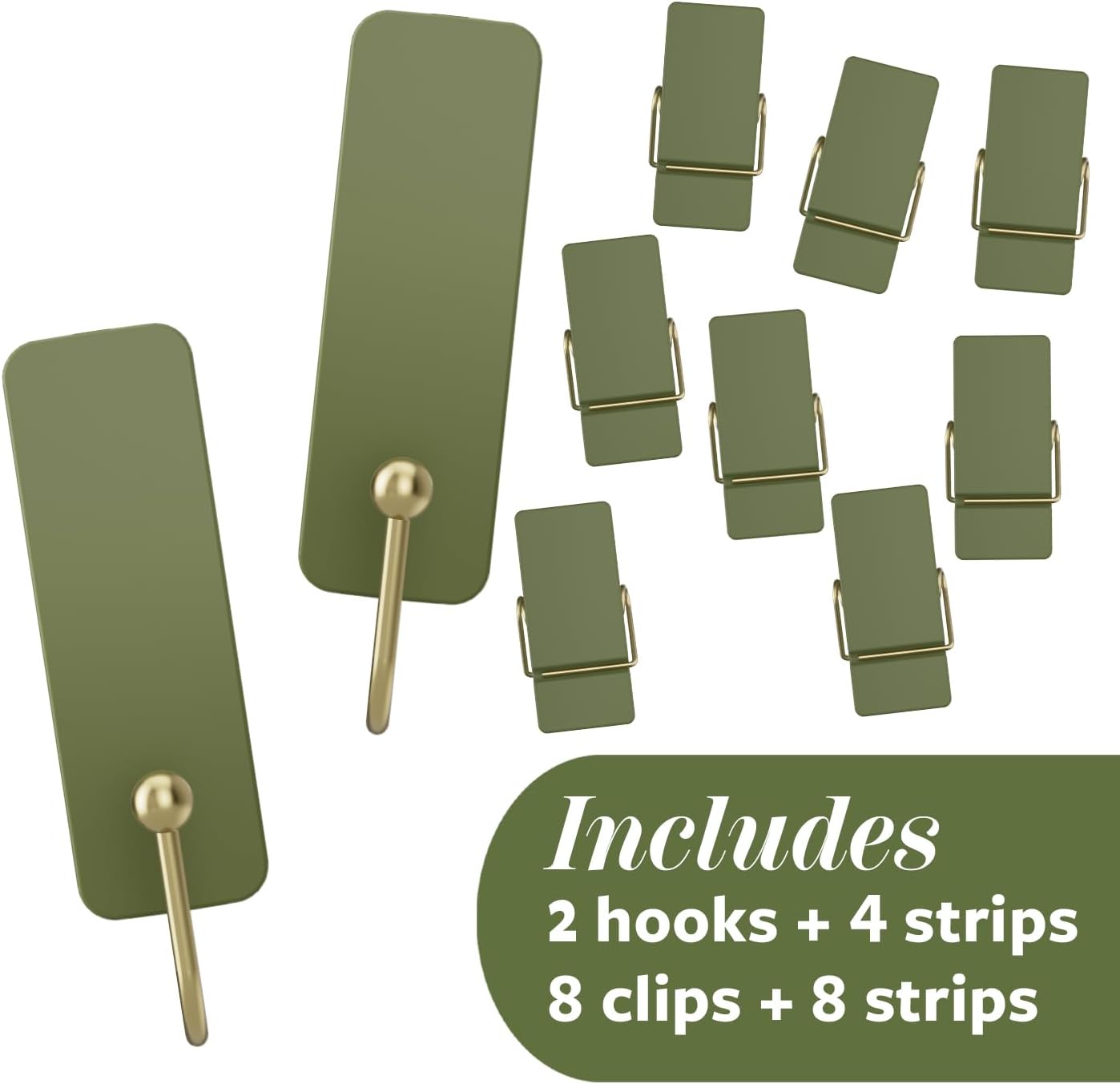 Command_Mixed_Hooks_Pack,_10_Sage_Hooks,_12_Strips_(2_Medium_Hooks,_8_Spring_Clips),_Wall_Hooks_for_Hanging_Christmas_Decorations