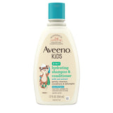Aveeno Kids 2-in-1 Hydrating Shampoo & Conditioner, Gently Cleanses, Conditions & Detangles Kids Hair, Formulated With Oat Extract, For Sensitive Skin & Scalp, Hypoallergenic, 12 fl. oz