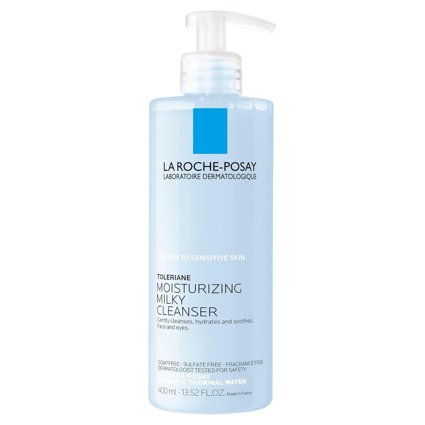 La_Roche-Posay_Toleriane_Moisturizing_Milky_Cleanser,_Gentle_Face_Cleanser_with_Glycerin_for_Dry,_Sensitive_&_Allergy-Prone_Skin,_Face_Wash_for_Hydration,_Makeup_Remover_Cleanser,_13.5fl_oz