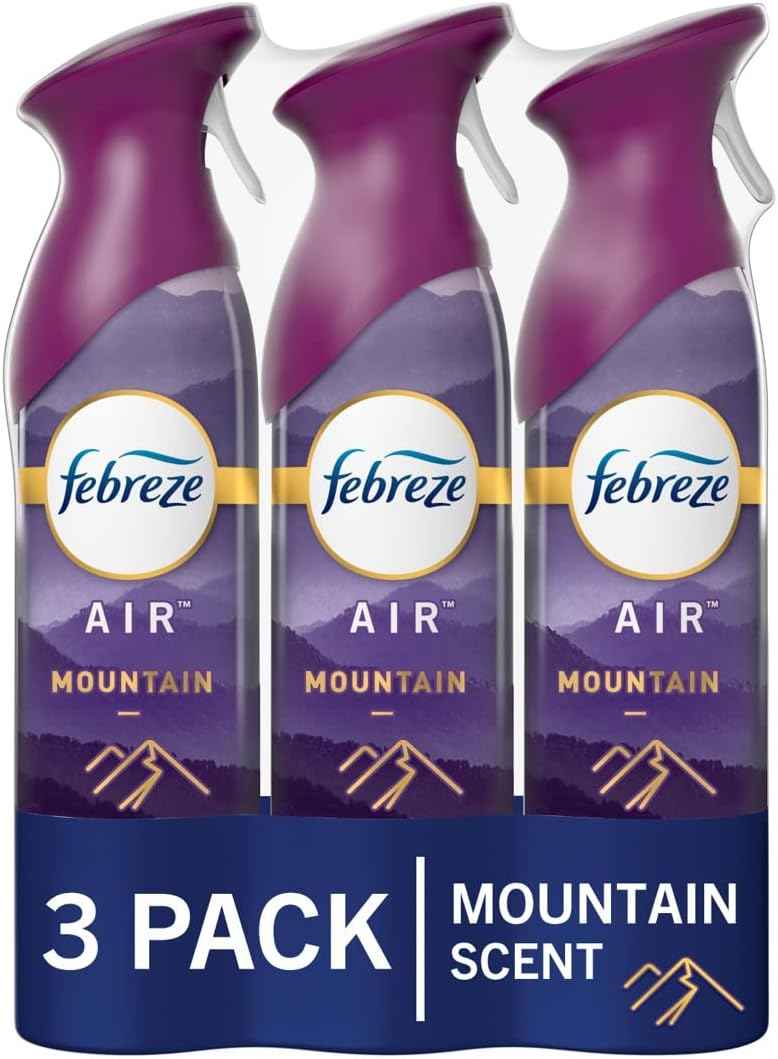 Febreze Air Mist Air Freshener Spray, Odor-Fighting Room Spray, Air Fresheners for Home and Bathroom and Kitchen, Aerosol Can, Mountain Scent