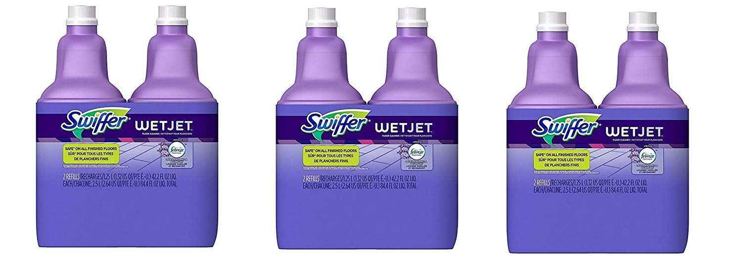 Swiffer WetJet Multi-Purpose and Hardwood Liquid Floor Cleaner Solution Refill, with Gain Scent,