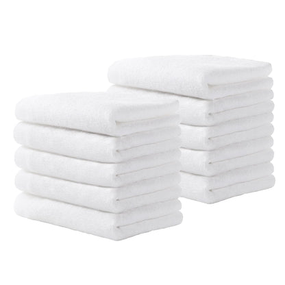 Yoofoss Luxury Washcloths Towel Set 10 Pack Baby Wash Cloth for Bathroom-Hotel-Spa-Kitchen Multi-Purpose Fingertip Towels &amp;amp; Face Cloths - White