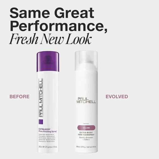 Paul Mitchell Extra-Body Firm Hairspray, Extreme Hold, Maximum Volume + Humidity Resistance, For Fine Hair, 9.5 oz
