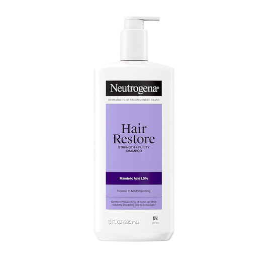 Neutrogena_Hair_Restore_Strength_+_Purity_Shampoo,_Exfoliating_Hair_Wash_with_1.5%_Mandelic_Acid_Gently_Removes_97%_of_Buildup_&_Reduces_Shedding_due_to_Breakage,_Paraben-Free,_13_fl_oz