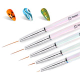 Beetles Nail Art Brushes, Dotting Tools, Nail Art Pens, Dust Brush, Striping Liner Fingernail Drawing Pens with Palette Holder All in One for Starter Manicure Design Set