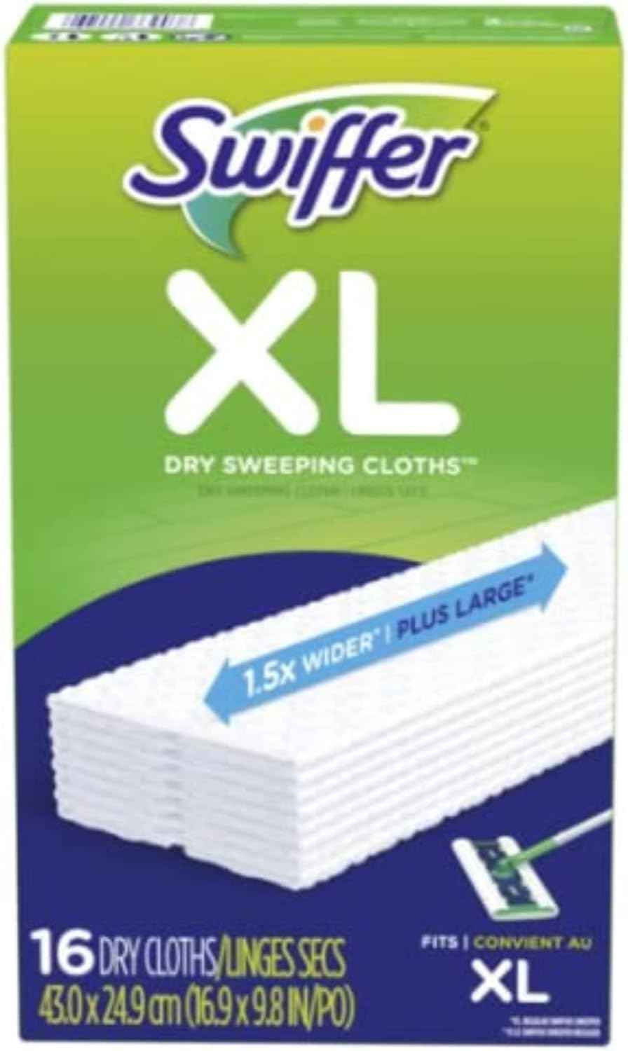 Swiffer Sweeper X-Large Disposable Sweeping Cloths, White, 16-Count Boxes
