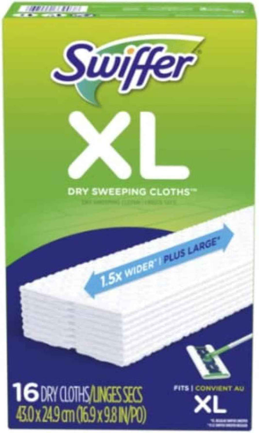 Swiffer Sweeper X-Large Disposable Sweeping Cloths, White, 16-Count Boxes