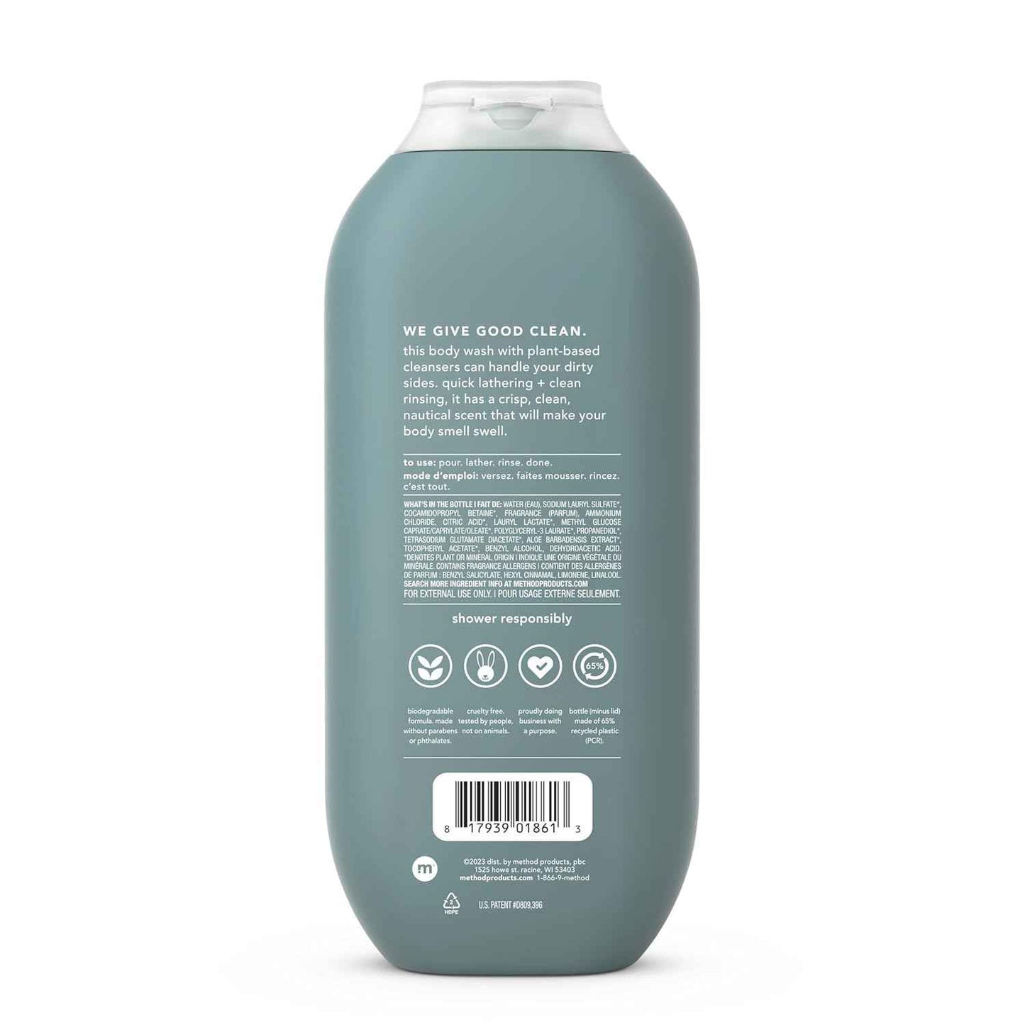 Method Men Body Wash, Paraben and Phthalate Free, Quick-Lathering Cleansers, Cruelty Free