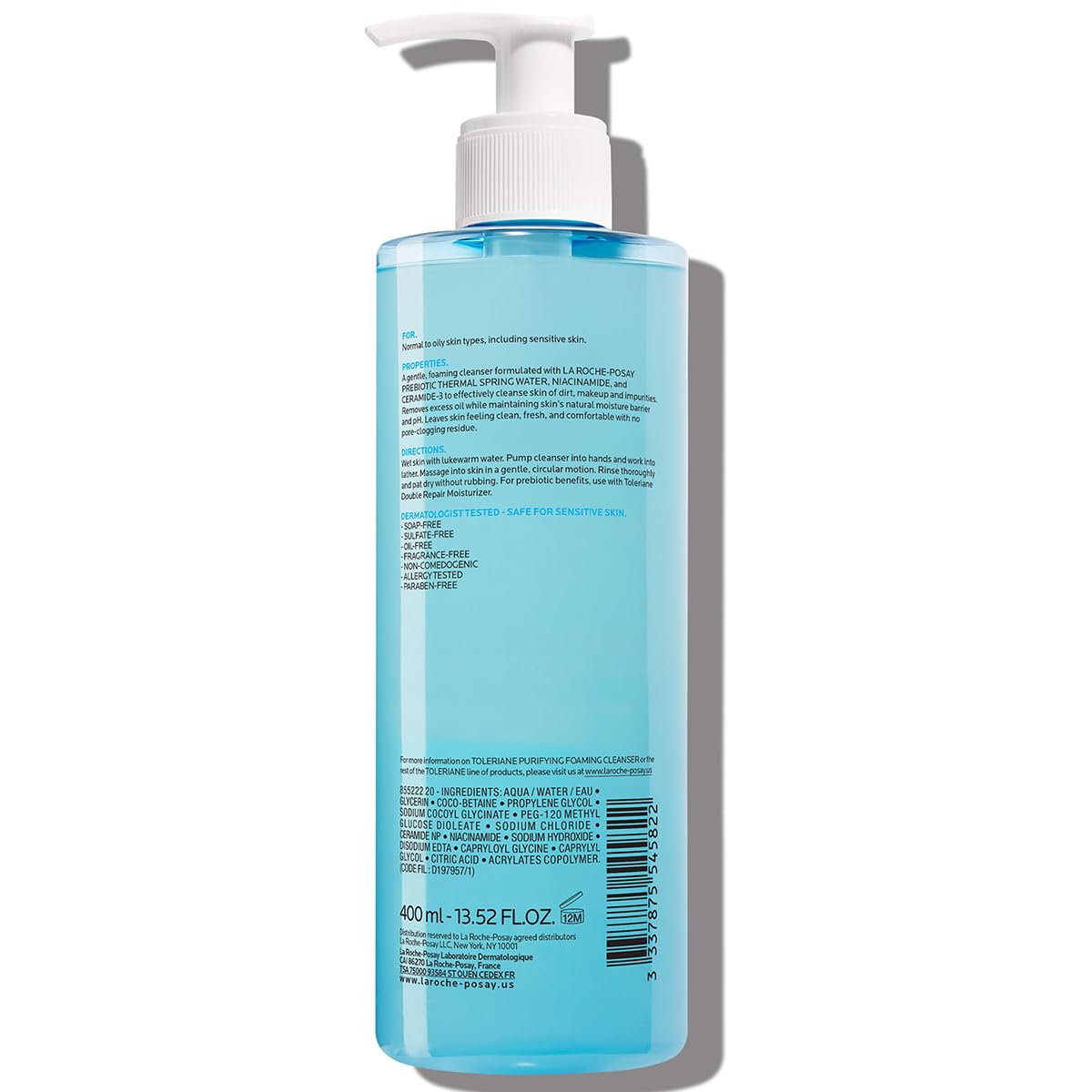 La_Roche-Posay_Toleriane_Purifying_Foaming_Facial_Cleanser,_Oil_Free_Face_Wash_for_Women_&_Men_with_Niacinamide_+_Ceramides,_Pore_Cleanser_Safe_For_Sensitive_Skin,_Won’t_Dry_Out_Skin,_Soap_Free