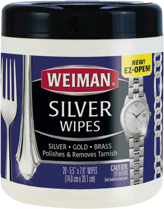 Weiman Jewelry Polish Cleaner, Tarnish Remover Wipes - Use on Silver Jewelry Antique Silver Gold Brass Copper and Aluminum