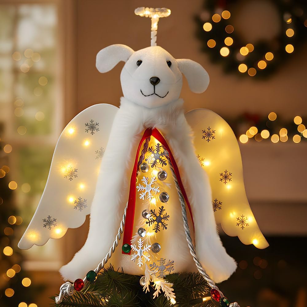 iHeartDogs_Christmas_Tree_Topper_Decoration_-_The_Original_Dog_‘Christmas_Miracle’_Angel_Dog_Tree_Topper_LED_Lighted_Halo,_Snowflake_Garland_&_Wings_Decor_Ornament,_Holiday_Decoration