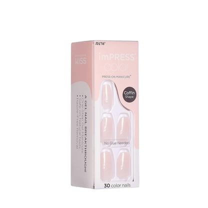 KISS_imPRESS_No_Glue_Mani_Press_On_Nails,_'Serendipity',_Pink,_Medium_Size,_Coffin_Shape,_Includes_30_Nails,_Prep_Pad,_Instructions_Sheet,_1_Manicure_Stick,_1_Mini_File