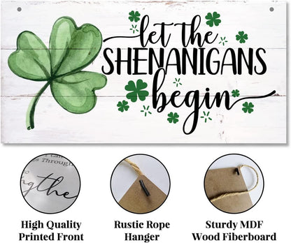 Hanging_St._Patrick's_Day_Wooden_Decor_-_'Let_the_Shenanigans_Begin'_Wall_Art,_Home_&_Door_Sign,_Shamrock_Theme
