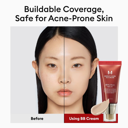 MISSHA_M_Perfect_Cover_BB_Cream_No.23_Natural_Beige_-Light/Medium_with_Cool/Neutral_Undertone_SPF_42_PA_+++_1.69_Fl_Oz_-_Tinted_Moisturizer_for_face_with_SPF