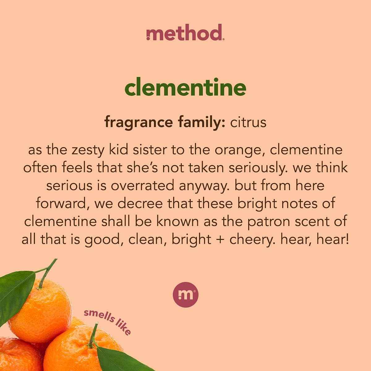 Method Gel Dish Soap, Clementine Scent, Tough on Grease & Stuck-on Food, Cruelty Free Formula, Made with Recycled Plastic