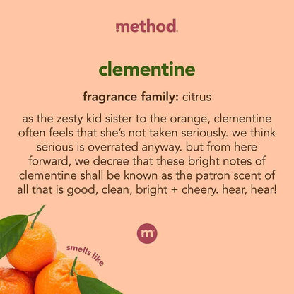 Method Gel Dish Soap, Clementine Scent, Tough on Grease & Stuck-on Food, Cruelty Free Formula, Made with Recycled Plastic