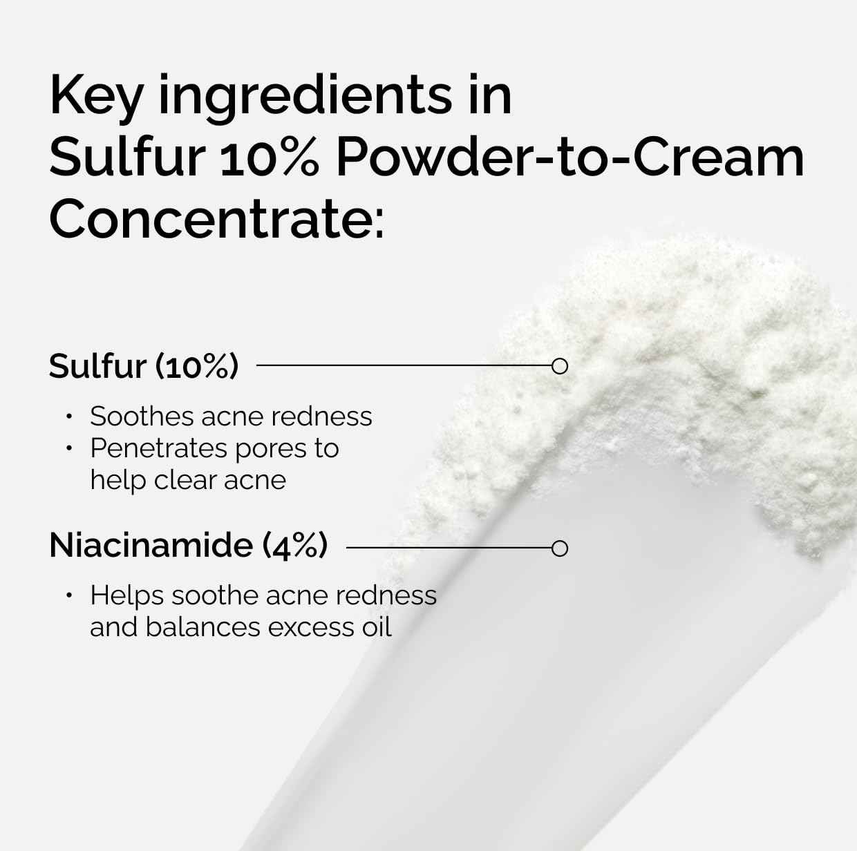 The Ordinary Sulfur 10% Powder-to-Cream Acne Spot Treatment Concentrate, Reduces Pimple Size and Zit Redness, 0.18 Oz
