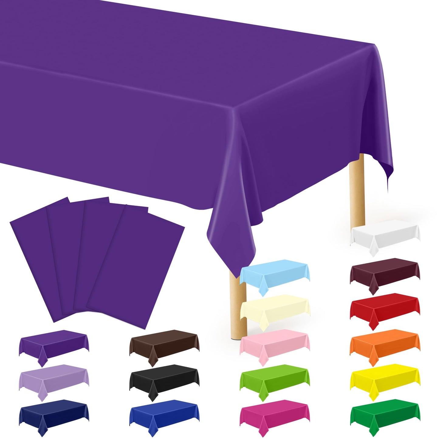 Purple - 4pcs 54x108 in