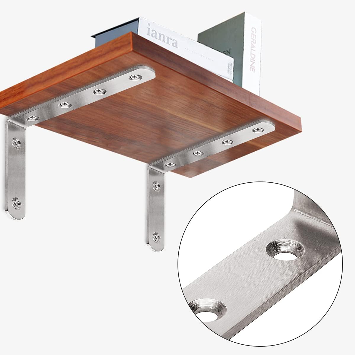 YUMORE_L_Bracket,_5"_x_3"_Max_Load:_35lb/15KG_Heavy_Duty_Stainless_Steel_Solid_Shelf_Support_Corner_Brace_Joint_Right_Angle_Bracket,_Pack_of_4