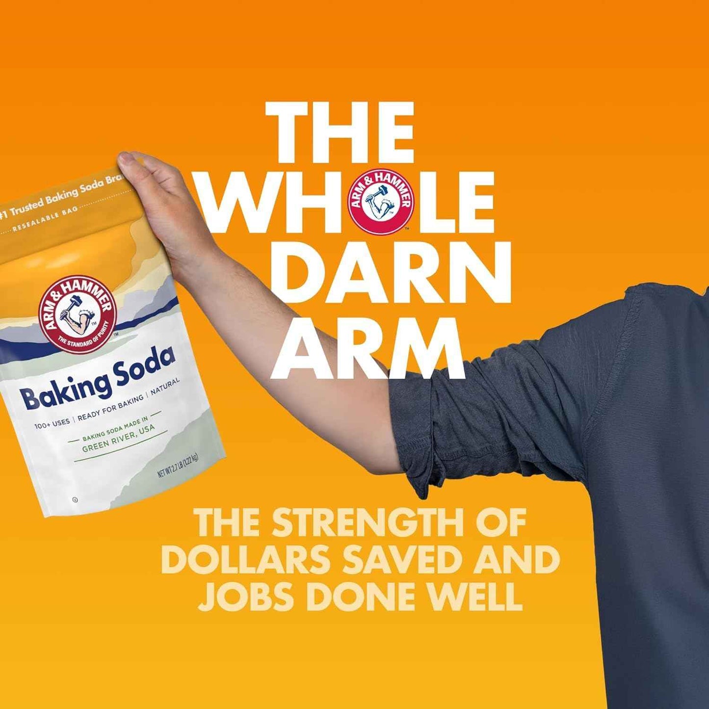 ARM & HAMMER Baking Soda, Multi-Purpose 100% Pure Sodium Bicarbonate Powder for Cooking, Baking, Cleaning, Laundry, Deodorizing, DIY & More