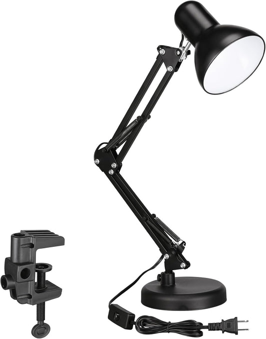 TORCHSTAR_Metal_Desk_Lamp_with_Clamp,_Swing_Arm,_Architect_Adjustable_Gooseneck_Table_Lamp,_Clip_Desk_Lights_for_Home_Office,_Work,_Study,_Reading,_E26_Base,_Multi-Joint,_Black