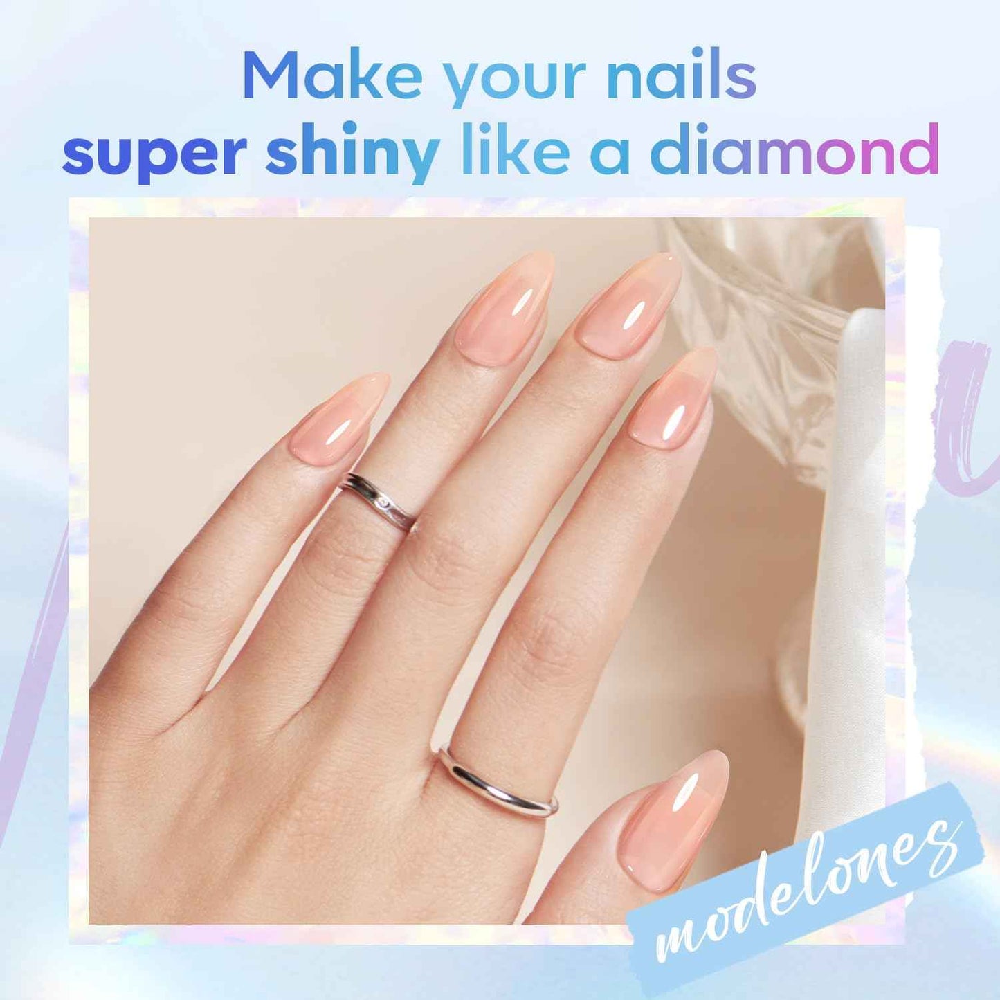modelones Gel Top Coat, 15 ml 2026 Upgrade Super Shiny Base and Top Coat Set, Soak Off Nail Lamp Acid Free No Wipe Clear Base Top Gel Nail Polish