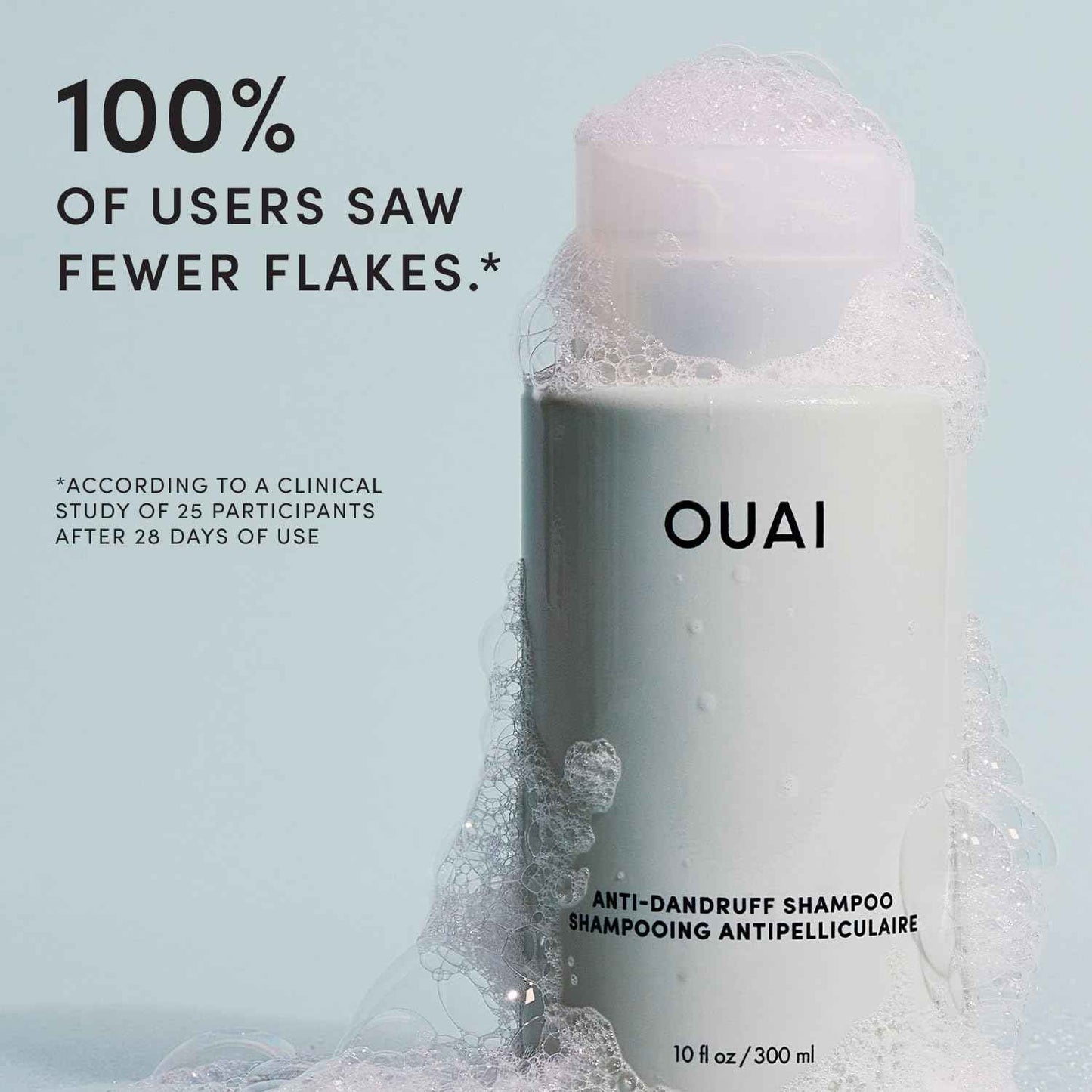 OUAI Anti Dandruff Shampoo - Soothing Salicylic Acid Shampoo for Flaky, Dry and Itchy Scalp - Reduces Itching, Redness and Irritation - Sulfate Free Scalp Care (10 Fl Oz)
