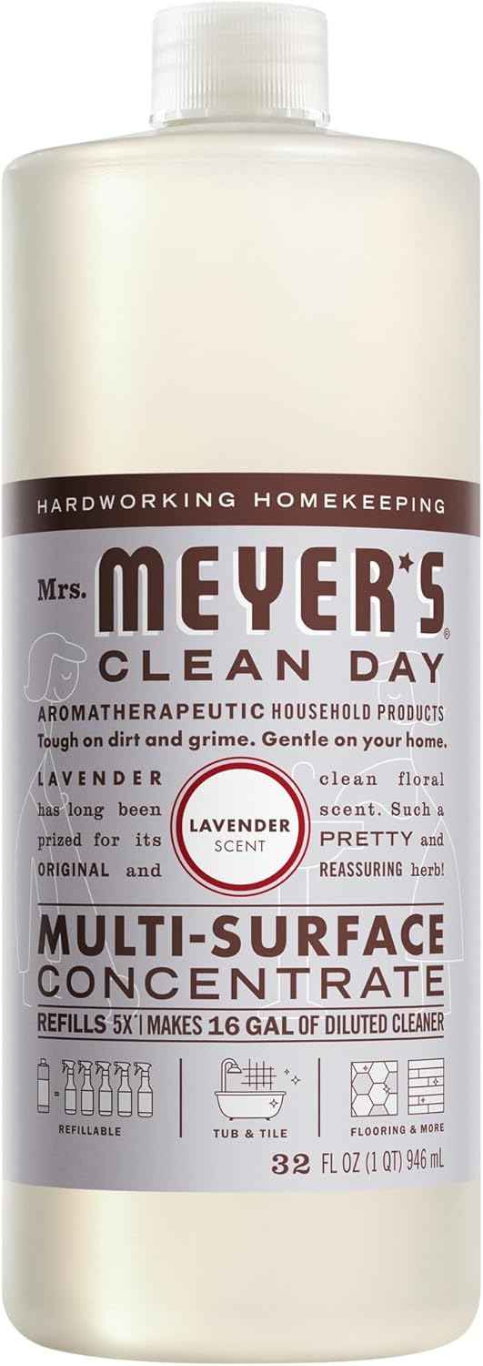 MRS. MEYER'S CLEAN DAY Multi-Surface Cleaner Concentrate, Use to Clean Floors, Tile, Counters, Lavender, 32 fl. oz