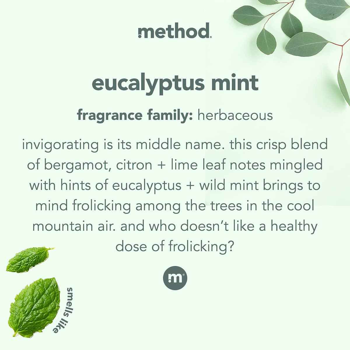 Method Daily Shower Cleaner Spray, & Spray and Walk Away, Eucalyptus Mint Scent, 28 Fl Oz, (Pack of 4), Packaging May Vary