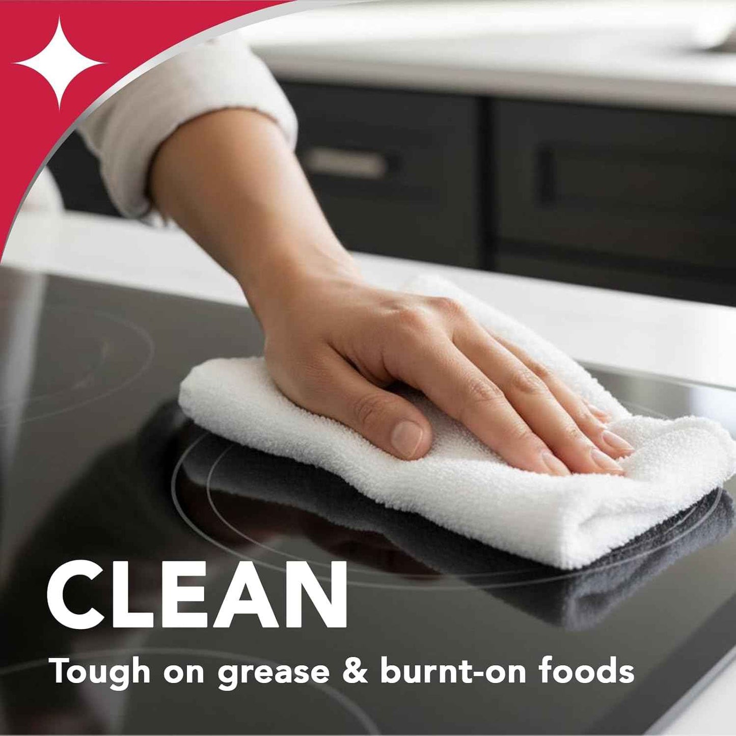 Weiman Ceramic and Glass Cooktop - Stove Top Daily Cleaner Kit - Glass Induction Cooktop Cleaning Bundle for Heavy Duty Mess Cleans Burnt-on Food