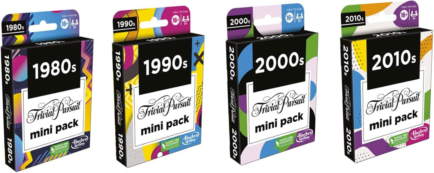 Hasbro_Games_Trivial_Pursuit_Mini_Packs_Multipack,_Fun_Trivia_Questions_for_Adults_and_Teens_Ages_16+,_Includes_4_Game_Featuring_4_Decades