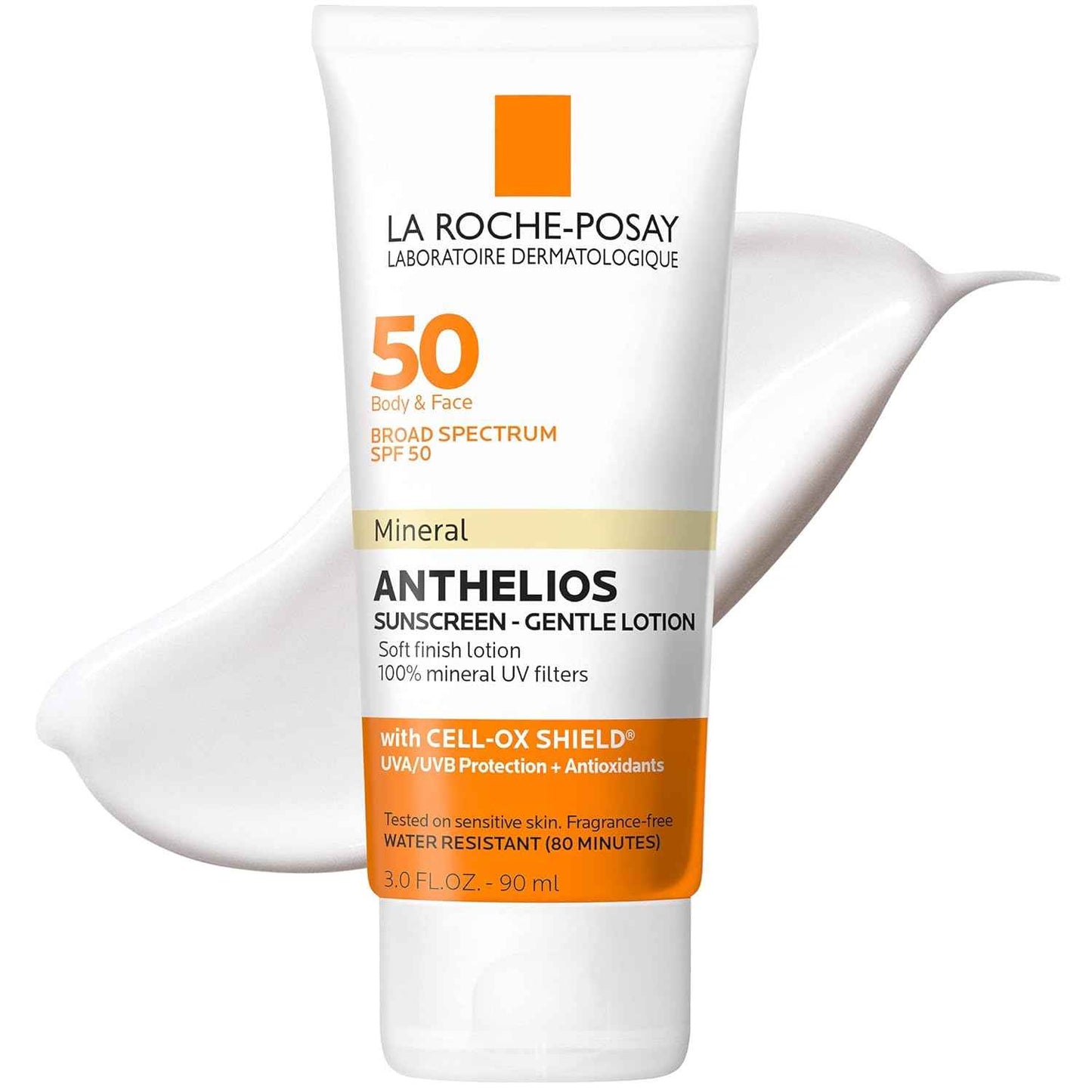 La Roche-Posay Anthelios Mineral Sunscreen SPF 50 Gentle Lotion, Broad Spectrum SPF + Antioxidants, Face & Body Sunscreen, Titanium Dioxide & Zinc Oxide, Oxybenzone Free, Oil Free