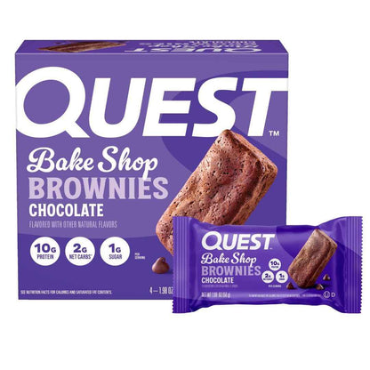 Quest Nutrition Bake Shop, Chocolate Brownies, 10g Protein, 2g Net Carbs, 1g Sugar, Protein Snack