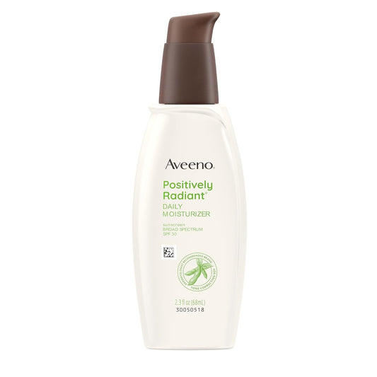 Aveeno_Positively_Radiant_Face_Moisturizer_with_SPF_30_Sunscreen,_Hydrating_Facial_Moisturizer_with_Soy_Extract_to_Visibly_Improve_Skin_Tone_and_Texture,_Hypoallergenic_Formula,_Oil-Free,_2.3_FL_OZ