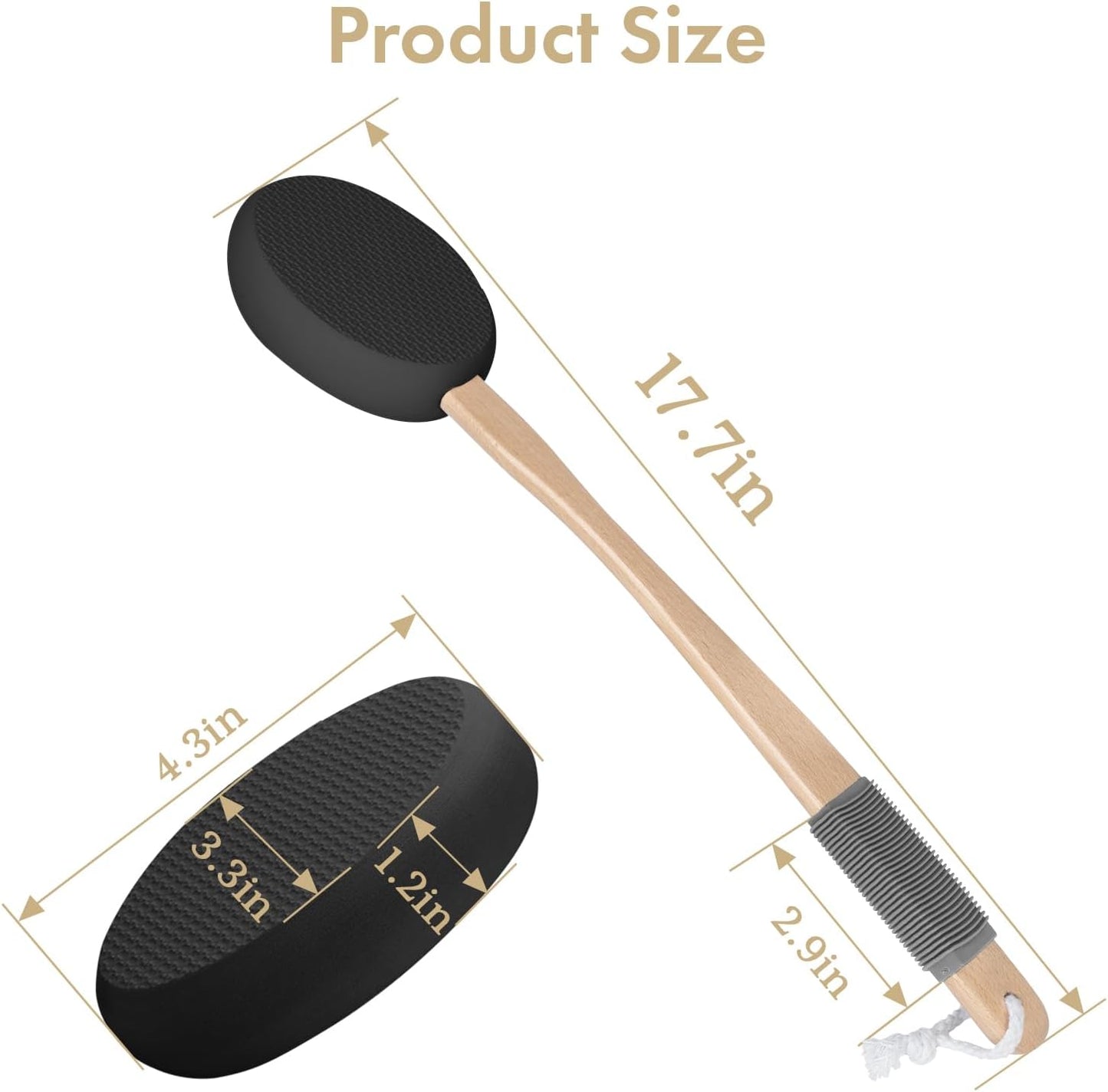 AmazerBath_Lotion_Applicator_for_Back,_Feet,_4_Replacement_Pads_with_17"_Curved_Handle,_Back_Sunscreen_Applicator_for_Kids,_Elderly,_Women,_Apply_Skin_Cream_Medicine_Moisturizer_Tanner,_Black