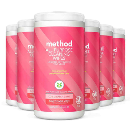 Method All-Purpose Cleaning Wipes, Multi-Surface, Compostable, 70 Count